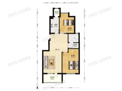 房山区 广阳中路1号院一区7号2层2单元201(原香小镇）