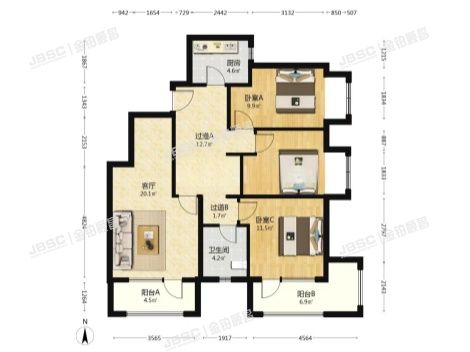 房山区 良乡东路56号院29号3层4单元302(阳光邑上)