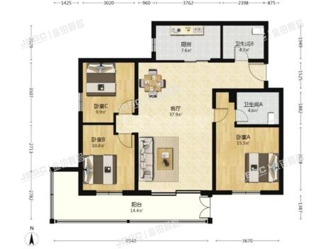 丰台区 横七条44号院9号楼6层601(方南家园二期）