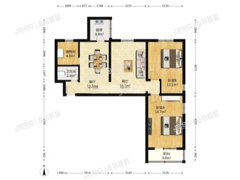 丰台区 西罗园二区甲8号楼12层1207(宝汇苑）
