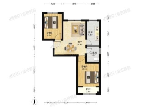 石景山区 燕堤西街6号院3号楼12层2单元1205(金隅滨和园6号院)