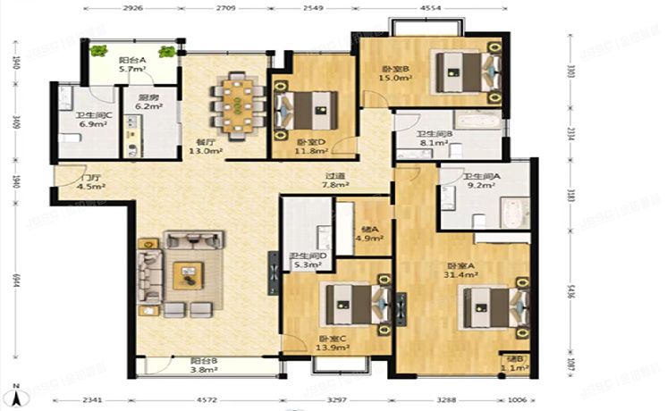 朝阳区 华瀚国际乙101号楼21层2单元2101