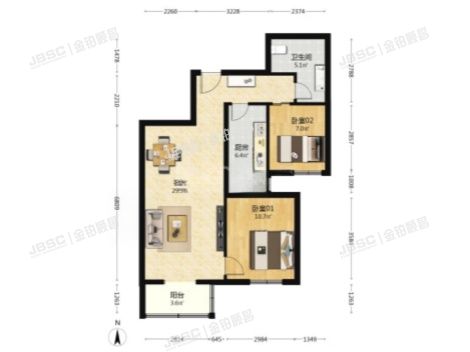 丰台区 西红门路18号院2号楼7层5单元701(阳光星苑)