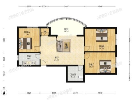 丰台区 菜户营甲88号院4号楼14层6单元1402(鹏润家园)