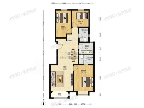 丰台区 西红门南一街206号院15号楼14层1单元1402（公园懿府）