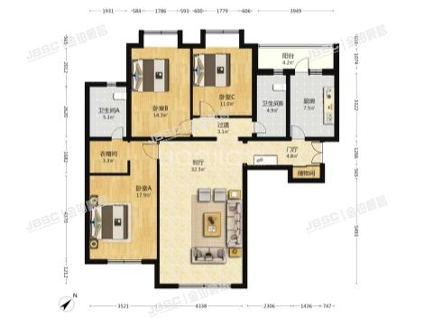 大兴区 天华园二里二区57号楼1层A单元103（一幅画卷）